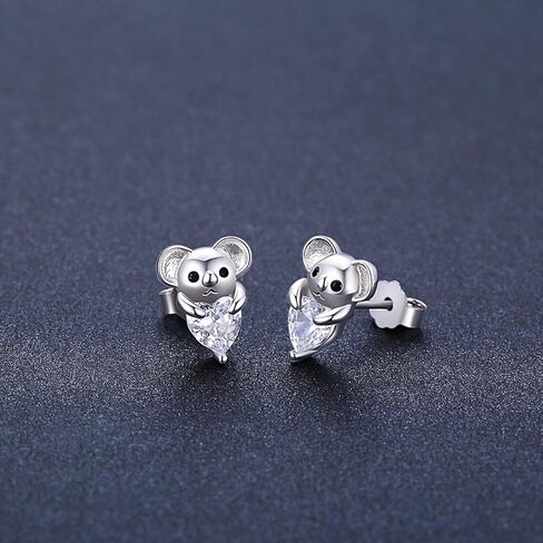 هدايا عيد الام للزوجة والام والدب الكوالا للنساء المراهقات، اقراط من الفضة الاسترلينية 925 على شكل دب كوالا للبنات والاطفال، اقراط صغيرة لطيفة للحيوانات الاليفة لا تسبب الحساسية للنساء in Kuwait