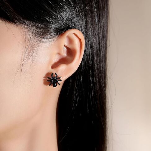 Hypoallergenic Halloween Plastic Earrings Set, KMEOSCH 1 Pair of Plastic Lightweight Black Spiderman Studs Earrings for Sensitive Ears and 1 Pair of Plastic Simple Snake Earrings for WomenAdorable in Kuwait