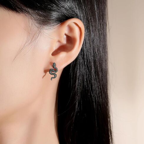 Hypoallergenic Halloween Plastic Earrings Set, KMEOSCH 1 Pair of Plastic Lightweight Black Spiderman Studs Earrings for Sensitive Ears and 1 Pair of Plastic Simple Snake Earrings for WomenAdorable in Kuwait