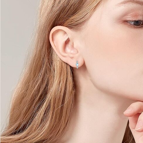 أقراط حجر القمر 925 من الفضة الإسترليني على شكل قلب/ورقة/حجر القمر المستدير للنساء والفتيات in Kuwait