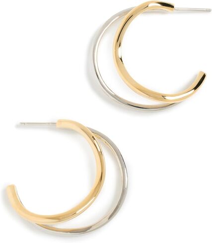 By Adina Eden Women's Two Tone Squiggly Hoop Earrings in Kuwait