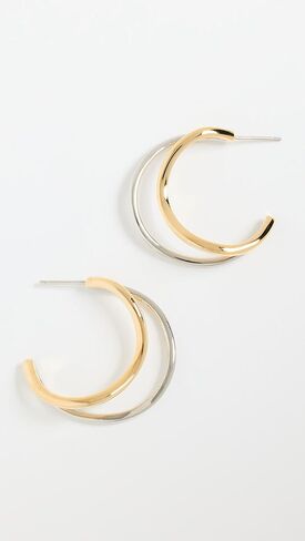 By Adina Eden Women's Two Tone Squiggly Hoop Earrings in Kuwait