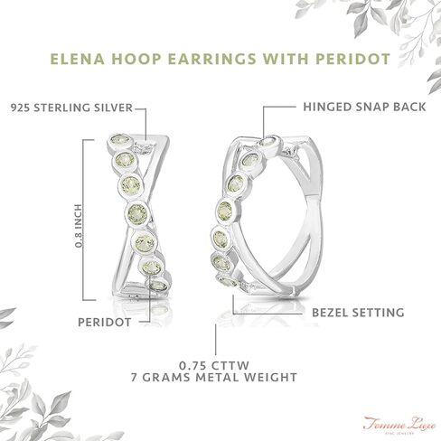 أقراط هوجي من الفضة الإسترلينية عيار 925 من إيلينا للنساء، لا تسبب الحساسية، تغليف جاهز للهدايا in Kuwait