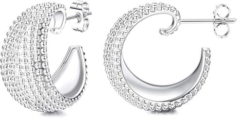 ZELORES 14K مطلية بالذهب أقراط هوب مكتنزة للنساء مكعب زركونيا سبليت هوب أقراط خفيفة الوزن مفتوحة هوب القرط الذهب والفضة سميكة Huggie هوب أقراط in Kuwait
