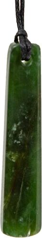 100% New Zealand Jade Necklace for Men and Women, Hand Carved Maori Inspired Jade Pendant for Men With Black Adjustable Cord, New Zealand Pounamu Green Stone Necklace, Long Square Drop Design Nephrite in Saudi Arabia