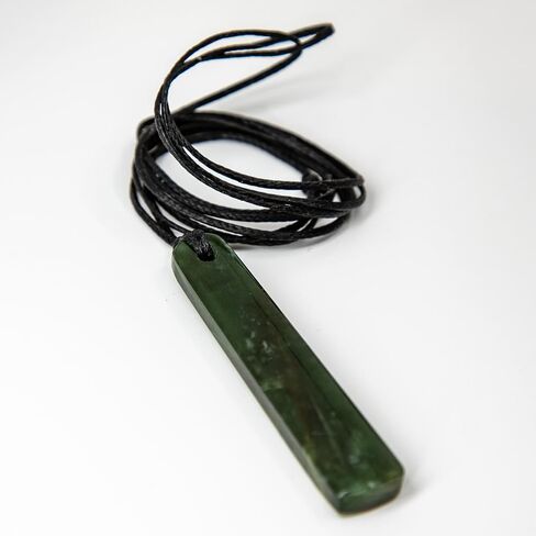 100% New Zealand Jade Necklace for Men and Women, Hand Carved Maori Inspired Jade Pendant for Men With Black Adjustable Cord, New Zealand Pounamu Green Stone Necklace, Long Square Drop Design Nephrite in Saudi Arabia