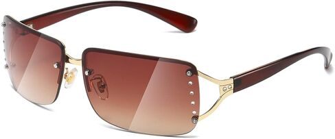 نظارات شمسية مستطيلة أنيقة بدون إطار للنساء تحيط بالرجال العصريين in Kuwait