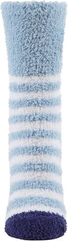 MeMoi Striped Dreidel Embroidery Cozy Holiday Crew Socks in Saudi Arabia
