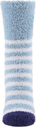 MeMoi Striped Dreidel Embroidery Cozy Holiday Crew Socks in Saudi Arabia