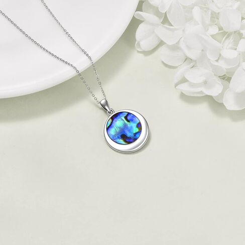 Birth Flower Necklace 925 Sterling Silver Celtic Knot Birth Month Flower Necklace with Abalone Shell Anniversary Birthday Jewelry Gift for Women Girls Her in Kuwait
