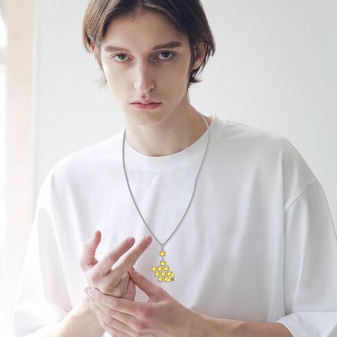 قلادة على شكل قرص العسل من AXELUNA من الفضة الإسترلينية قلادة هندسية على شكل سداسي للنساء هدايا مجوهرات in Kuwait