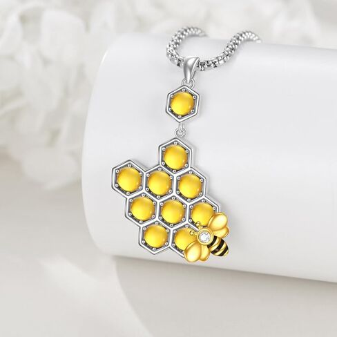 قلادة على شكل قرص العسل من AXELUNA من الفضة الإسترلينية قلادة هندسية على شكل سداسي للنساء هدايا مجوهرات in Kuwait