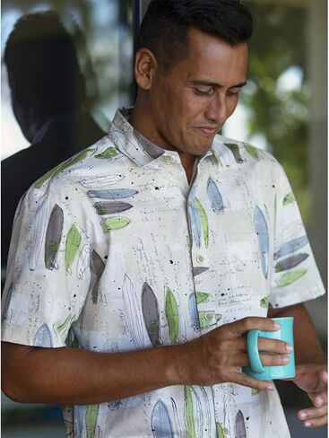 Kahala Men's Regular Fit Short Sleeve 100% Cotton Hawaiian Print Aloha Shirt in Saudi Arabia