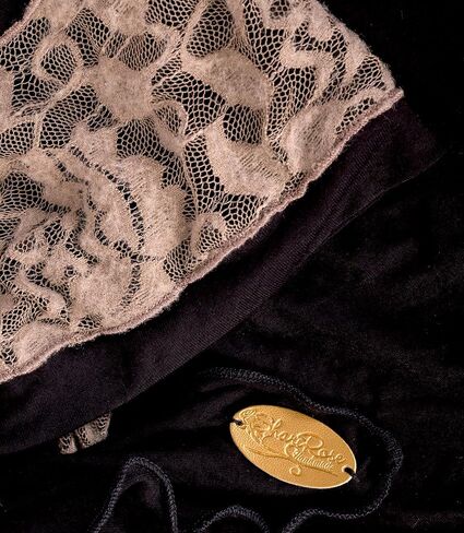 بوهو أنيق طويل أسود الرأس وشاح الرأس تيشيل للنساء مع غلاف دانتيل كريم عتيق! هاند روز - 076 in Kuwait