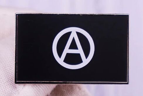 Anarchy Symbol Anarchism Anarchist Flag Atheist Socialist 1.2" Enamel Pin Badge in Saudi Arabia