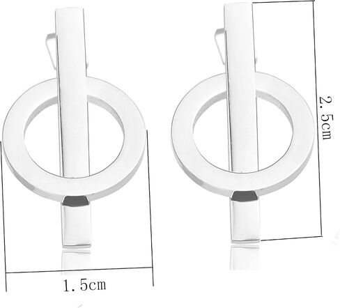 Circle Bar Stud Earrings for Women 14k Gold/Silver Plated Geometric Earrings Dainty Minimalist Jewelry in Saudi Arabia