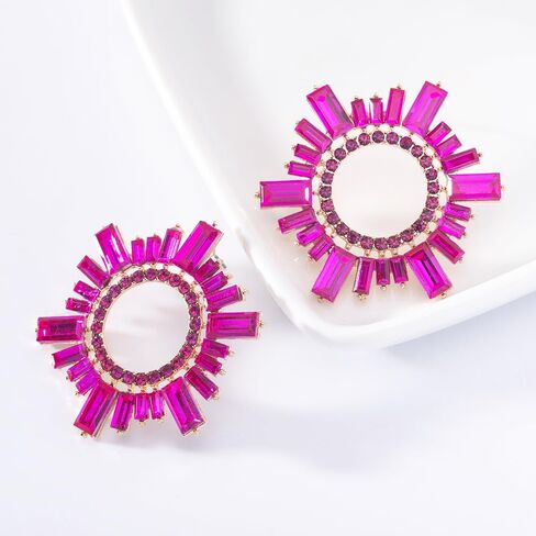 Jewefish Summer Zinc Alloy Mutil Color Cubic Zirconia Pendant Women Stud Earrings in Saudi Arabia