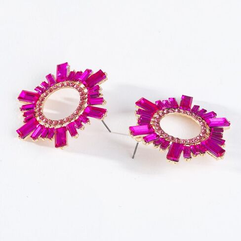 Jewefish Summer Zinc Alloy Mutil Color Cubic Zirconia Pendant Women Stud Earrings in Saudi Arabia
