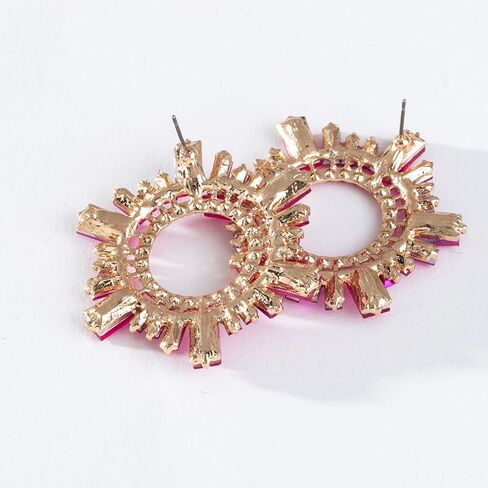 Jewefish Summer Zinc Alloy Mutil Color Cubic Zirconia Pendant Women Stud Earrings in Saudi Arabia