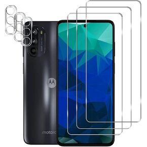 [3+3] 3 Pack Tempered Glass Screen Protector for Motorola Moto G52 with 3 Pack Camera Lens Protector,HD Clear,9H Hardness, Anti Scratch,Compatible with Motorola Moto G52
