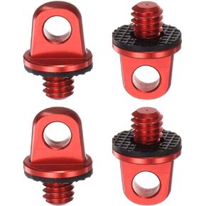 PATIKIL 1/4" Camera Neck Strap Screw Holder, 4 Pack Quick Install Camera Screws with Rubber Washer for Wrist Shoulder Strap Sling, Black