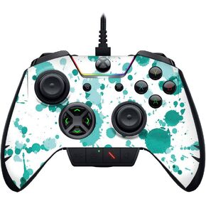 MightySkins Skin Compatible with Razer Wolverine Ultimate - Teal Splatter | Protective, Durable, and Unique Vinyl Decal wrap Cover | Easy to Apply, Remove, and Change Styles | Made in The USA