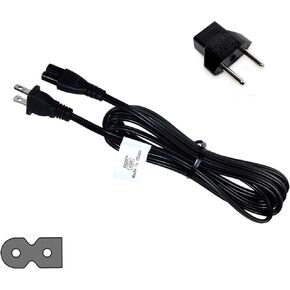 HQRP 10ft AC Power Cord Compatible with Toshiba 40L2400U 40L3400U 50L1400U 50L2400U 50L3400U L1400 L2400 L3400 32L1400U 40L1400U Philips Sharp LED LCD HDTV Smart TV Mains Cable IEC-C7 Polarized