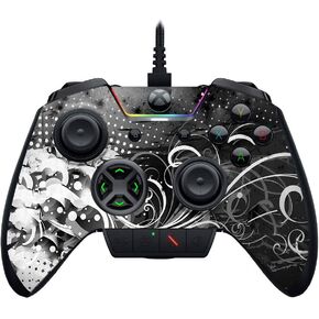 MightySkins Skin Compatible with Razer Wolverine Ultimate - Black Flourish | Protective, Durable, and Unique Vinyl Decal wrap Cover | Easy to Apply, Remove, and Change Styles | Made in The USA