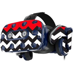 MightySkins Skin Compatible with HTC Vive Pro VR Headset - Red Chevron | Protective, Durable, and Unique Vinyl Decal wrap Cover | Easy to Apply, Remove, and Change Styles | Made in The USA