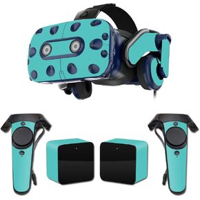 MightySkins Skin Compatible with HTC Vive Pro VR Headset - Solid Turquoise | Protective, Durable, and Unique Vinyl Decal wrap Cover | Easy to Apply, Remove, and Change Styles | Made in The USA