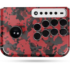 Gaming Skin Compatible with Hori Fighting Stick Mini (PS5, PS4, PC) - Red Modern Camo - Premium 3M Vinyl Protective Wrap Decal Cover - Easy to Apply | Crafted in The USA by MightySkins