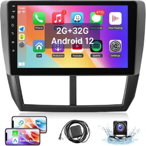 Leadfan Car Stereo for 2008-2012 Subaru Forester Impreza WRX Radio with Wireless CarPlay Android Auto, 9 Inch ToucScreen Display In-Dash GPS Navigation WIFI Bluetooth Unit MirrorLink,SWC+Backup Camera