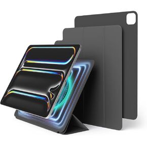 elago Magnetic Folio Case for iPad Pro 13 inch Cover (M4) - Back Plate can be Attached to Metal Materials, Wake/Sleep functionality, Compatible with Apple Pencil 2 [Dark Grey]
