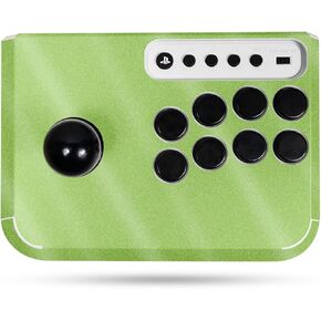 Glossy Glitter Gaming Skin Compatible With Hori Fighting Stick Mini (PS5, PS4, PC) - Solid Lime Green - Premium 3M Vinyl Protective Wrap Decal Cover - Easy To Apply | Crafted in the USA by MightySkins