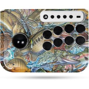 Gaming Skin Compatible with Hori Fighting Stick Mini (PS5, PS4, PC) - Action Fish Puzzle - Premium 3M Vinyl Protective Wrap Decal Cover - Easy to Apply | Crafted in The USA by MightySkins
