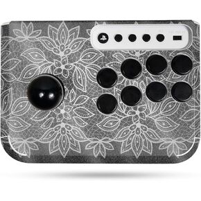 Glossy Glitter Gaming Skin Compatible with Hori Fighting Stick Mini (PS5, PS4, PC) - Floral Lace - Premium 3M Vinyl Protective Wrap Decal Cover - Easy to Apply | Crafted in The USA by MightySkins