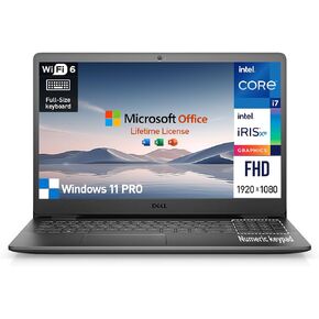 Dell Inspiron 15 3000 3520 Laptop Computer, 15.6 Inch FHD Business Laptop, Intel 10-Core i7, 32GB RAM, 1TB SSD, Windows 11 Pro Laptop, Lifetime Microsoft Office, 10-Key Number Pad, Webcam HDMI WiFi 6