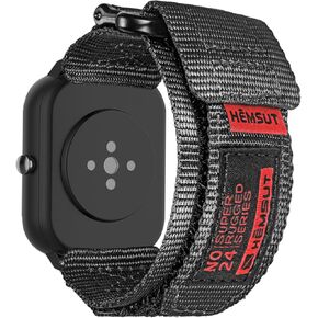 Watch Bands Compatible with Amazfit, Rugged Nylon Sports Strap With Woven Loop Design for Amazfit GTS 4/4 Mini/3/2 /2e/2 mini, Bip 3 Pro / 3/U Pro/Bip/Lite/S/S lite