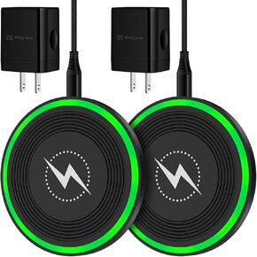Wireless Android Charger Fast Charging Pad for Motorola Edge 2024/Razr/Edge 50/G Stylus 5G/G Power 2024,2Pack 15W Wireless Charger Station with 18W QC 3.0 Charger for Samsung Z Fold 6/Z Flip 6/S24/S23