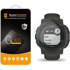 Supershieldz (2 Pack) Designed for Garmin Instinct 2 / Instinct 2 Solar Tempered Glass Screen Protector, Anti Scratch, Bubble Free