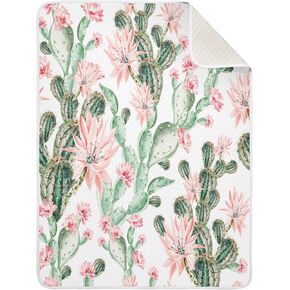 Cactus Baby Blanket for Girls Boys Soft Warm Reversible Infant, Newborn, Toddler Receiving Blanket Unisex Travel Throw Blanket for Crib Stroller Nursery, 30"x40"