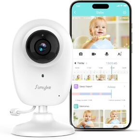 Smart Video Baby Monitor,1080P Baby Room Camera, APP Control,WiFi On/Off Switch,AI Detection, Cry Monitor and Lullabies, HD Night Vision, Two-Way Audio, Cloud & SD Card Storage