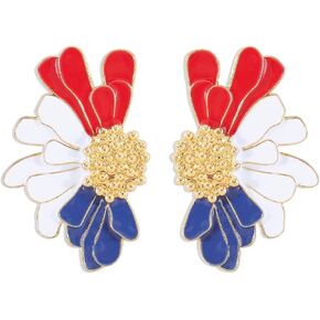 أقراط كلاسيكية للنساء والفتيات، أقراط عصرية للخريف من الذهب الأبيض عيار 14 قيراط على شكل زهرة الأقحوان مضادة للحساسية، هدايا مجوهرات. in Kuwait