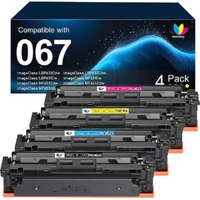 067 Toner Replacement for Canon 067 Toner Cartridges Set Compatible for imageCLASS MF654Cdw MF656Cdw MF653Cdw LBP633Cdw LBP632Cdw Printers Ink(Black,Cyan,Yellow,Magenta,4 Pack)