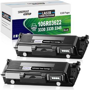 3330 Toner Cartridge Replacement for Xerox 3330 3335 3345 WorkCentre 3335/DNI 3345/DNI 106R03620 106R03622 106R03624 Phaser 3330/DNI Large Capacity 8,500 Pages (Black, 2-Pack)