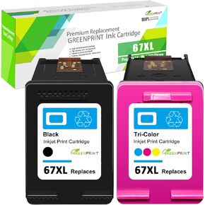 67XL 67 XL Remanufactured Ink Catridges High Capacity Black 600 pages, Tri-Color 450 pages compatible for H P 6020 6052 6055 6058 6075 6420 6452 6455 6458 1255 2700 2732 2752 2755 4100 4152 4155 4158