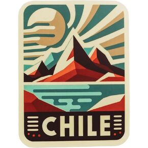 Vagabond Heart Chile Weatherproof Vinyl Sticker - Chile Souvenir Decal - Chile Sticker