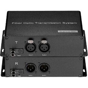 2 Port XLR Audio Fiber Converter,Broadcast Grade Balanced 3Pin XLR Audio Over Fiber Extenders, ST Optical Transceiver, Singlemode Single Fiber up 20Km Professional Crystal Clear Sound,A Pair