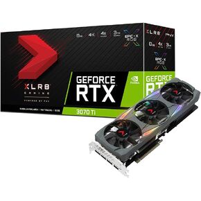 بطاقة رسومات PNY GeForce RTX™ 3070 Ti 8GB XLR8 Gaming Uprising Epic-X RGB™ ثلاثية المروحة in Kuwait