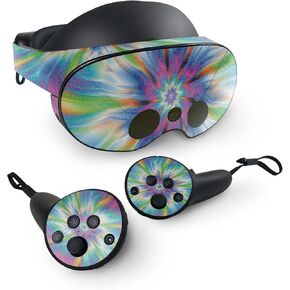 MightySkins Glossy Glitter Skin Compatible with Meta Quest Pro - Prismatic Vortex | Protective, Durable High-Gloss Glitter Finish | Easy to Apply, Remove, and Change Styles | Made in The USA